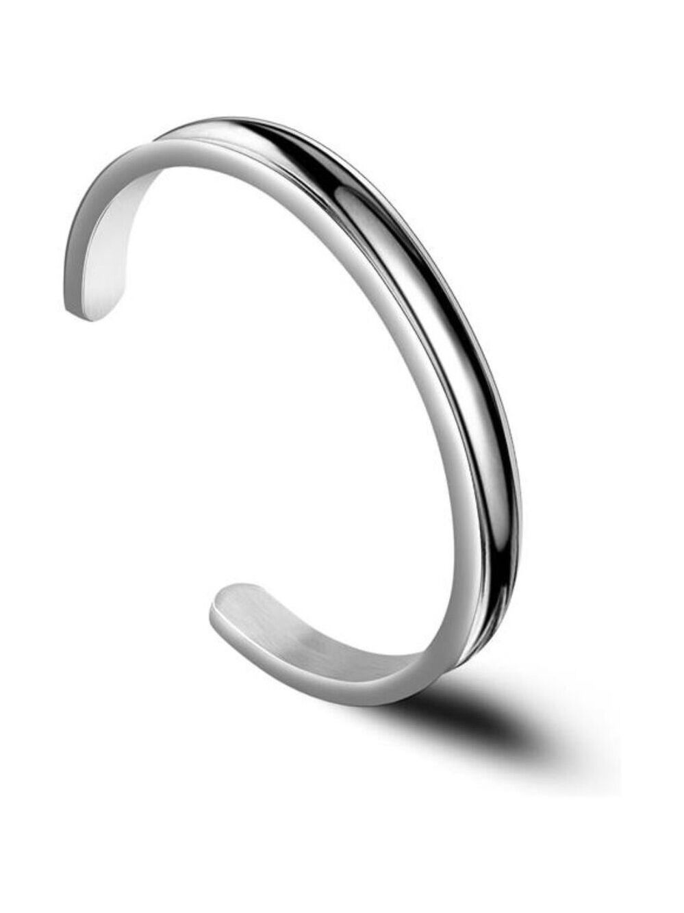 Hair Tie Bracelet Stainless Steel Cuff Bangle Polished Groove Wrist Holder